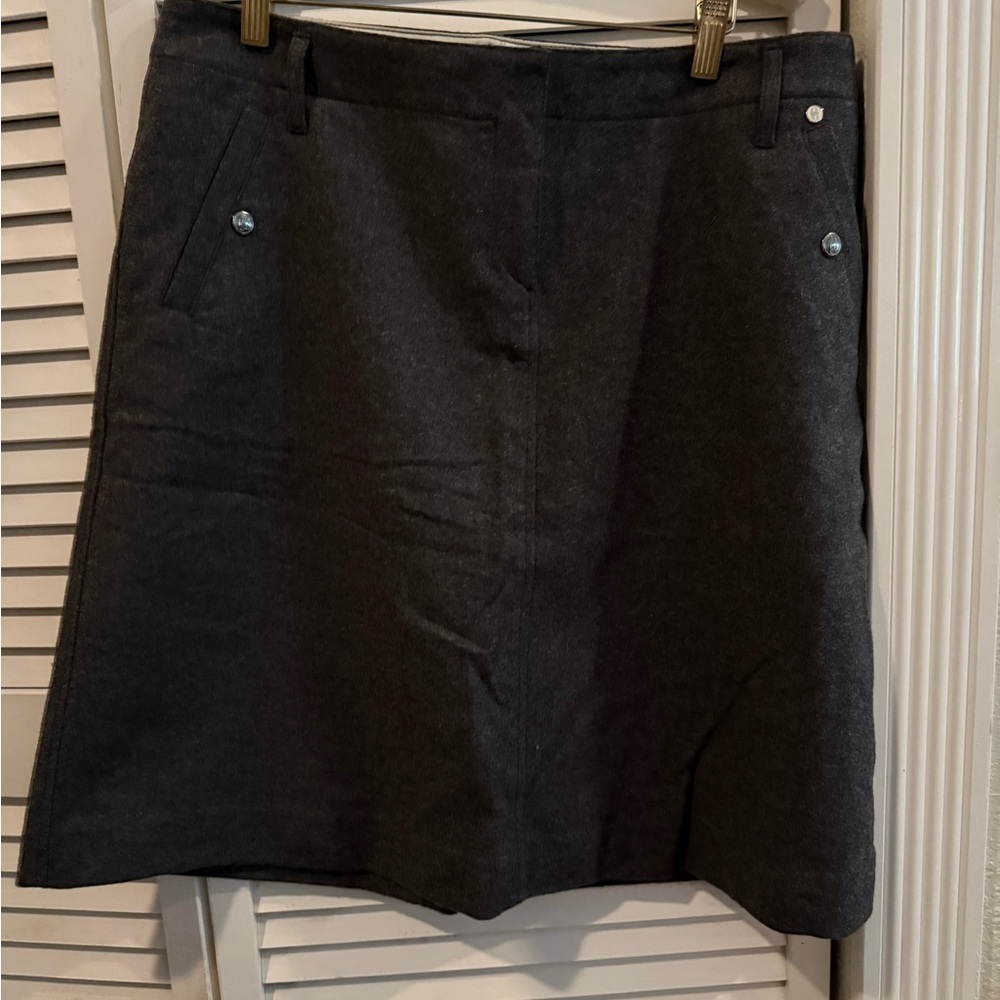 Classic Grey Wool Women's Skirt